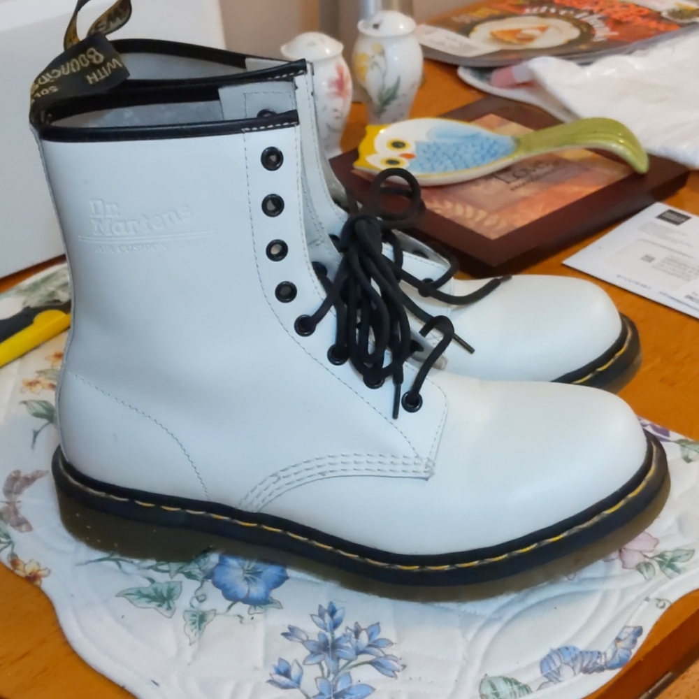 Dr Martens white boots